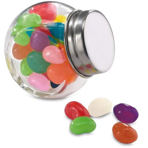 Glazen pot gevuld met snoepjes Beandy multicolour