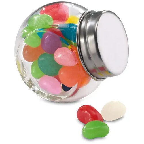 Glazen pot gevuld met snoepjes Beandy multicolour