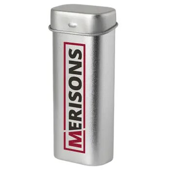 Easy tin blik zilver 30 x 20 x 80 mm. met ca. 28 gr. mintjes