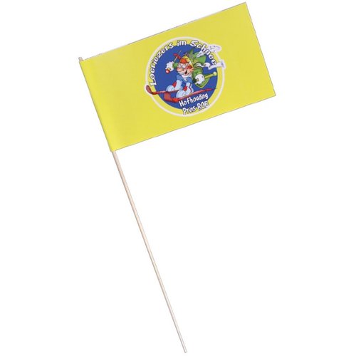 Vlaggetjes gesatineerd