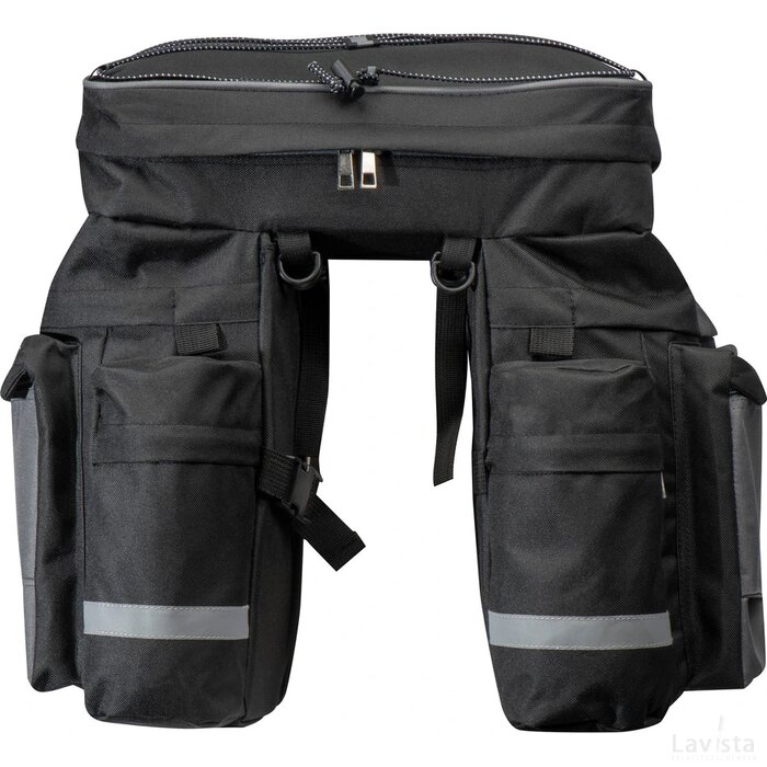 Fietstas met 2 vakken zwart