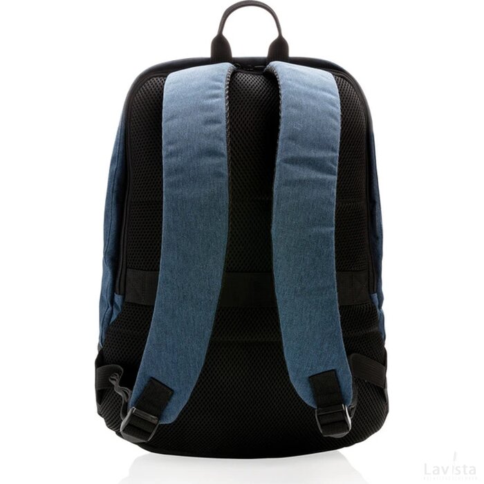 Standaard RFID anti-diefstal 15.6”laptop rugzak PVC-vrij blauw, zwart