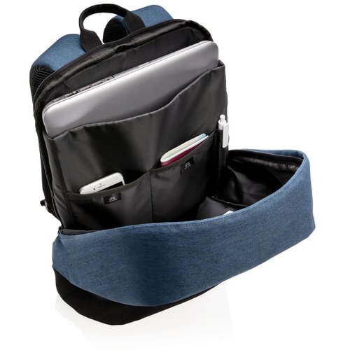 Standaard RFID anti-diefstal 15.6”laptop rugzak PVC-vrij blauw, zwart