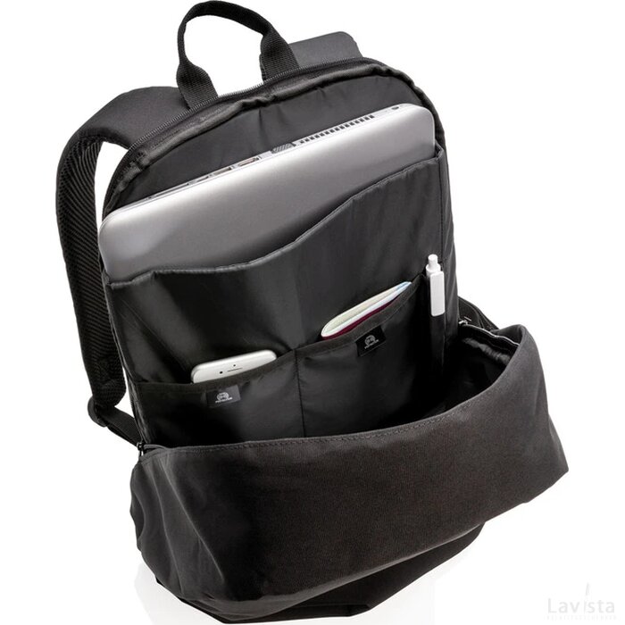 Standaard RFID anti-diefstal 15.6”laptop rugzak PVC-vrij zwart, zwart