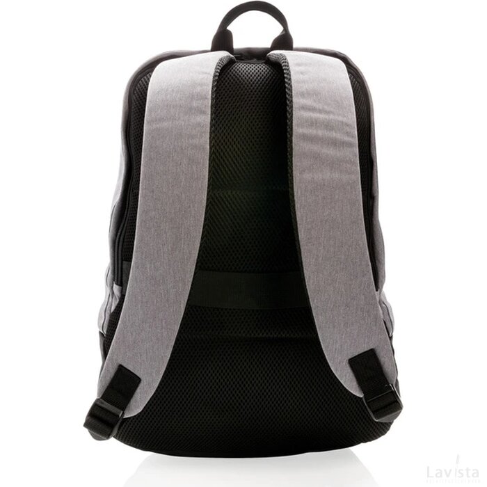 Standaard RFID anti-diefstal 15.6”laptop rugzak PVC-vrij grijs, zwart