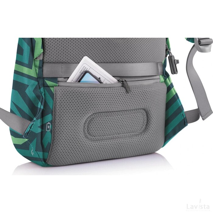 Bobby Soft "Art", anti-diefstal rugzak blauw