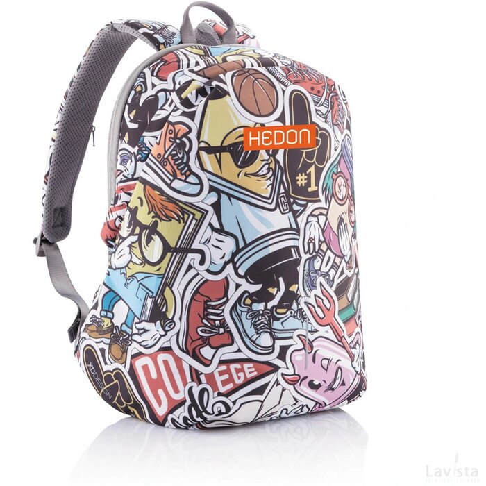 Bobby Soft "Art", anti-diefstal rugzak blauw