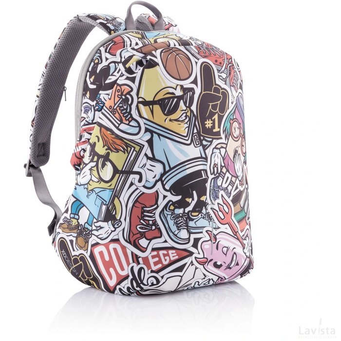 Bobby Soft "Art", anti-diefstal rugzak blauw