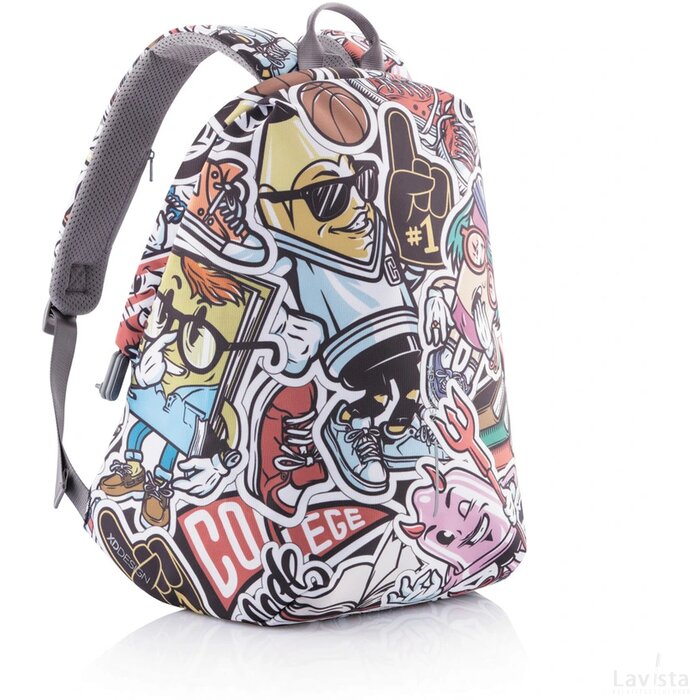 Bobby Soft "Art", anti-diefstal rugzak blauw