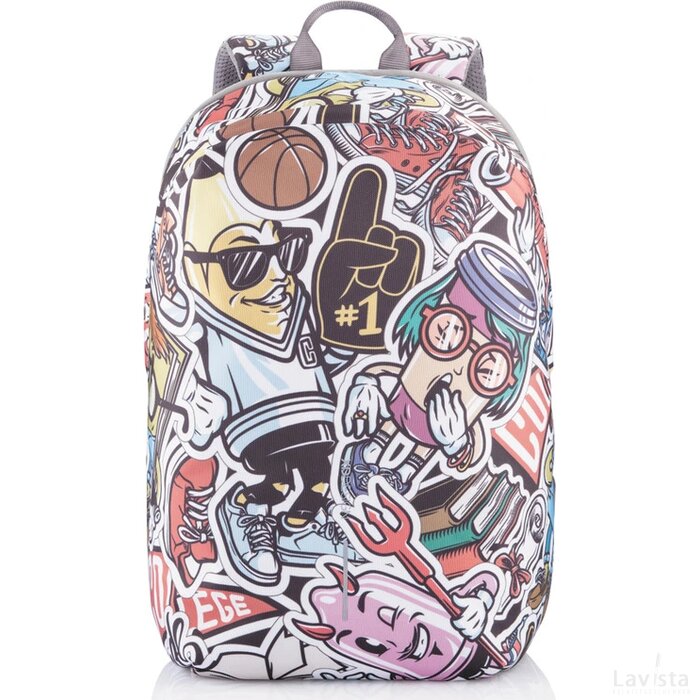 Bobby Soft "Art", anti-diefstal rugzak blauw