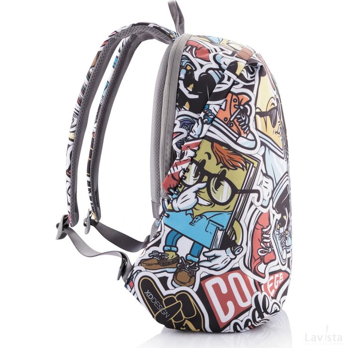 Bobby Soft "Art", anti-diefstal rugzak blauw