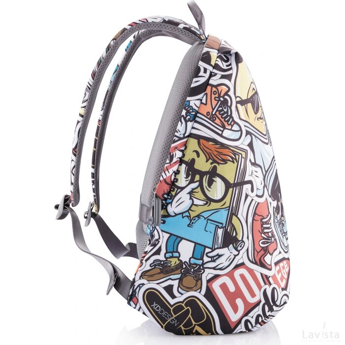 Bobby Soft "Art", anti-diefstal rugzak blauw