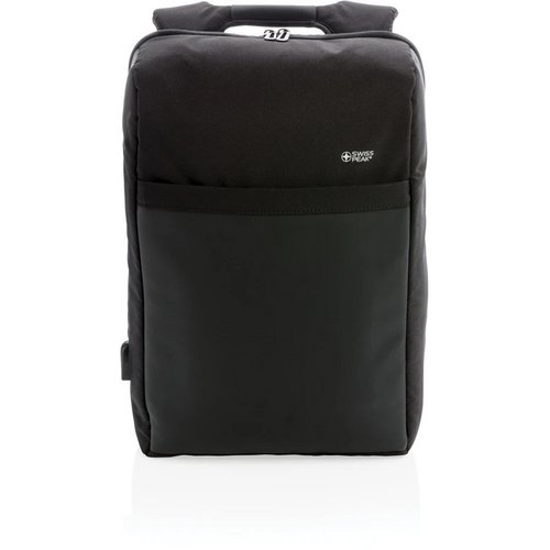 Lima PVC-vrije 15.6" RFID laptop tas zwart