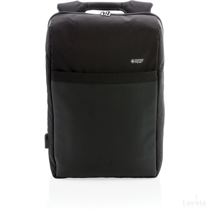 Lima PVC-vrije 15.6" RFID laptop tas zwart