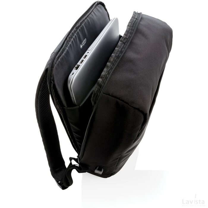 Lima PVC-vrije 15.6" RFID laptop tas zwart