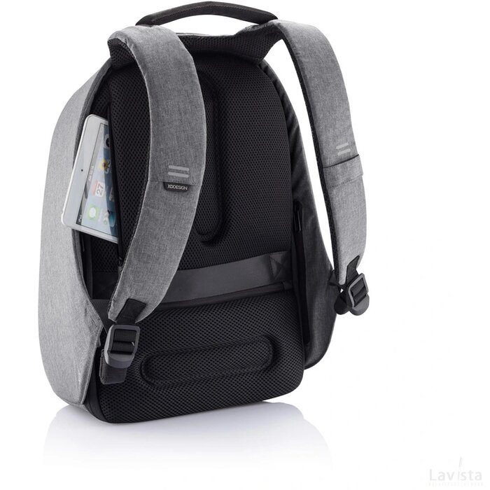 Bobby Hero Regular, anti-diefstal rugzak grijs, zwart