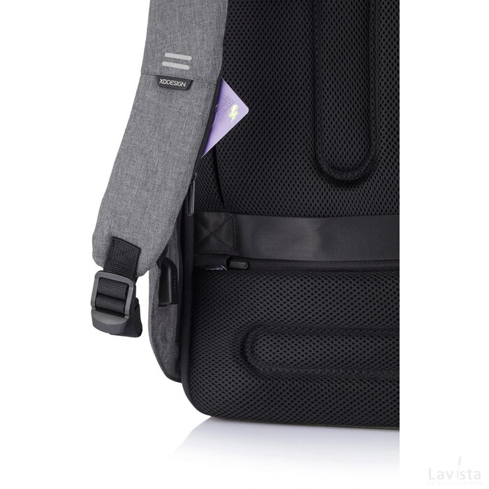 Bobby Hero Regular, anti-diefstal rugzak grijs, zwart