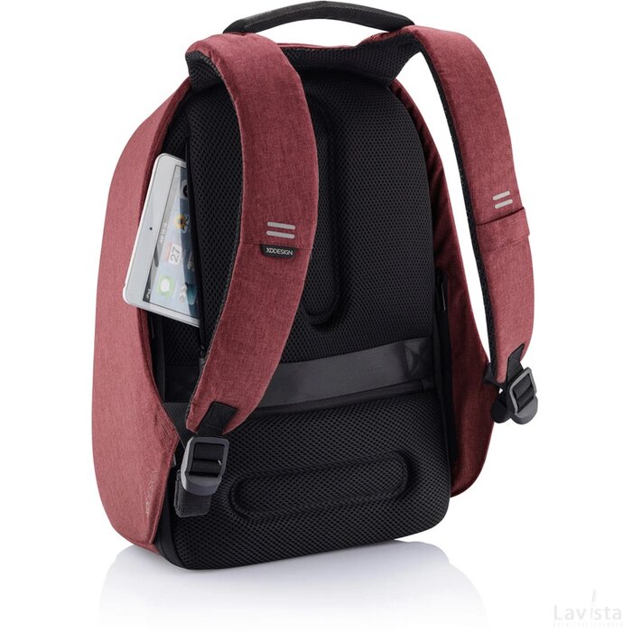 Bobby Hero Regular, anti-diefstal rugzak kersenrood