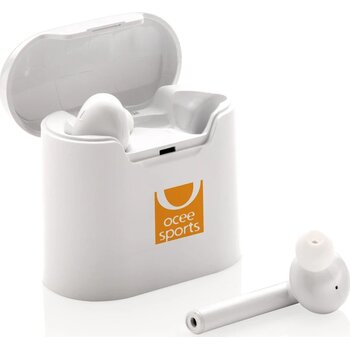 Liberty draadloze oordopjes in oplaadcassette wit Liberty draadloze oordopjes in oplaadcassette wit