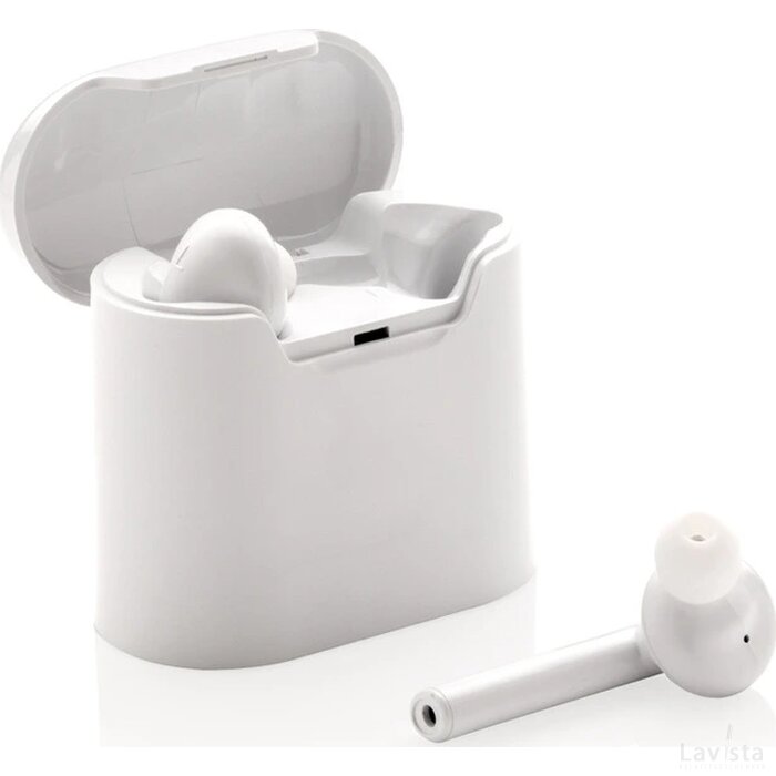 Liberty draadloze oordopjes in oplaadcassette wit