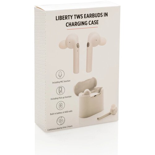 Liberty draadloze oordopjes in oplaadcassette wit