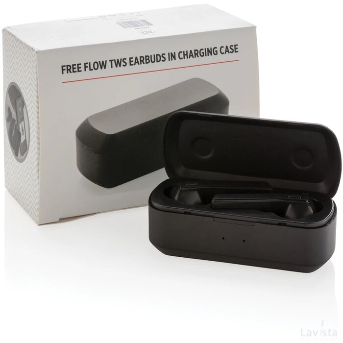 Free Flow TWS oordoppen in oplaadcassette zwart