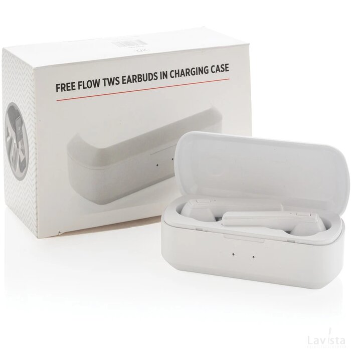 Free Flow TWS oordoppen in oplaadcassette wit