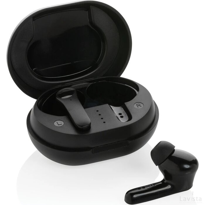 RCS standaard recycled plastic TWS oordopjes zwart