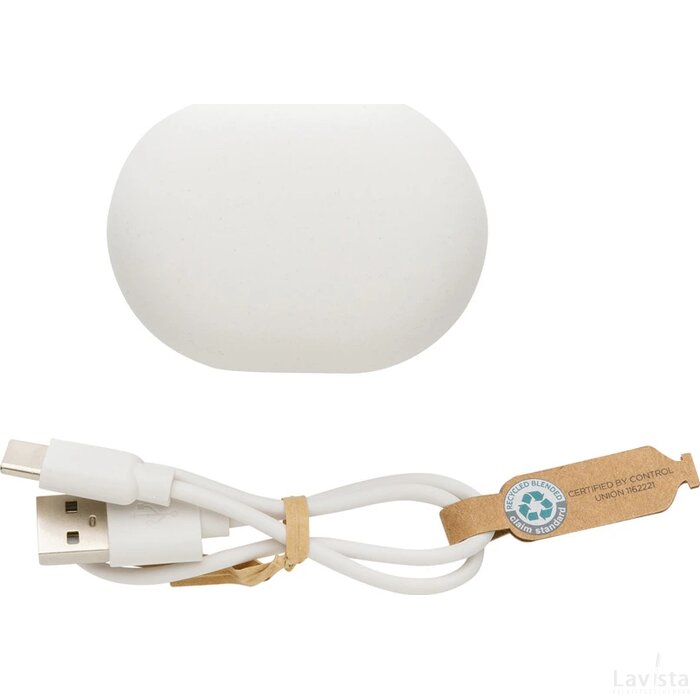 RCS standaard recycled plastic TWS oordopjes wit