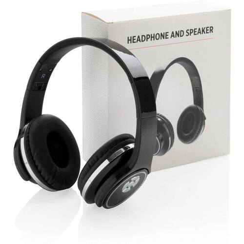 Hoofdtelefoon en speaker zwart