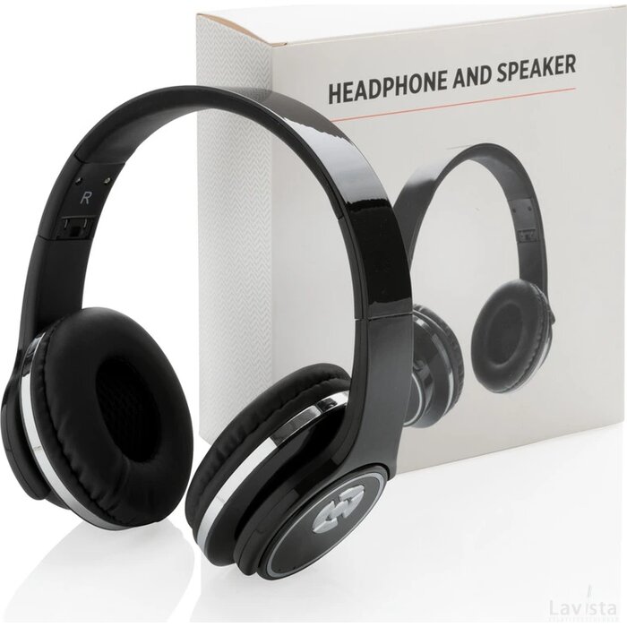 Hoofdtelefoon en speaker zwart