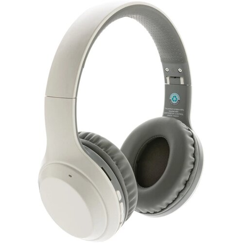 RCS standaard recycled plastic hoofdtelefoon wit
