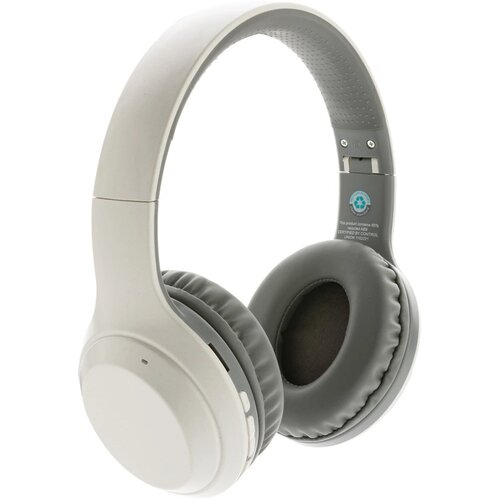 RCS standaard recycled plastic hoofdtelefoon wit