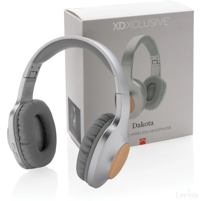 Dakota bamboe draadloze hoofdtelefoon grijs, grijs