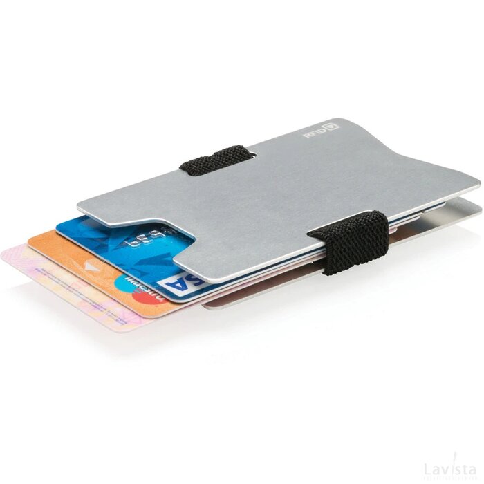 Aluminium RFID anti-skimming creditcard houder zilver, zwart