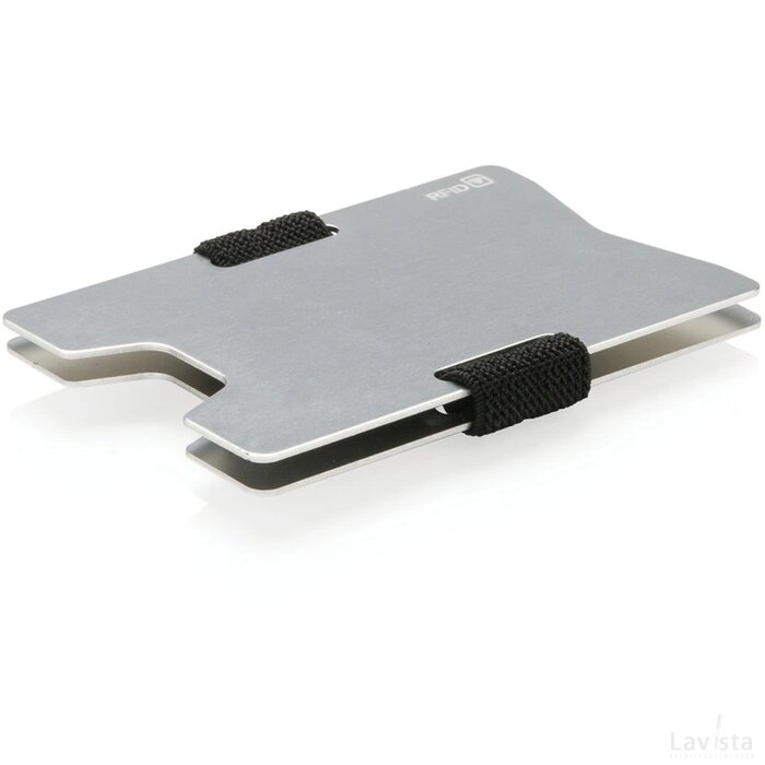 Aluminium RFID anti-skimming creditcard houder zilver, zwart
