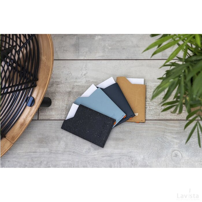 Recycled Leather Cardholder Kaarthouder Zwart