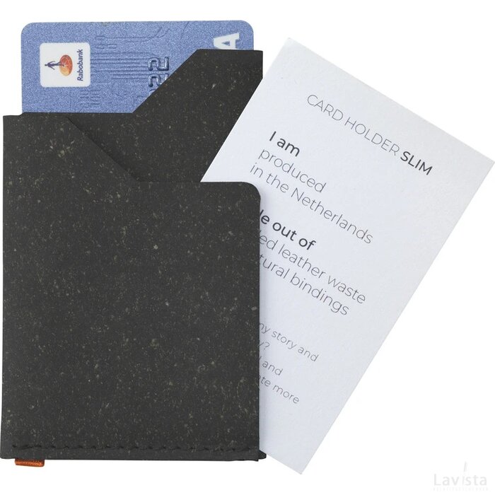 Recycled Leather Cardholder Kaarthouder Zwart