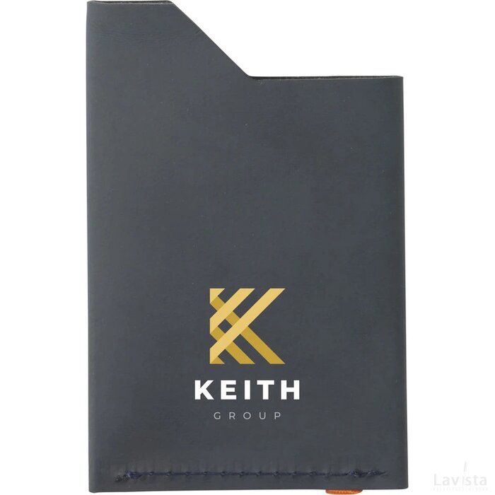 Recycled Leather Cardholder Kaarthouder Donkerblauw
