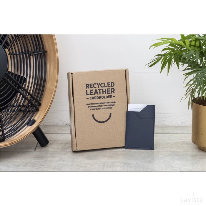 Recycled Leather Cardholder Kaarthouder Donkerblauw