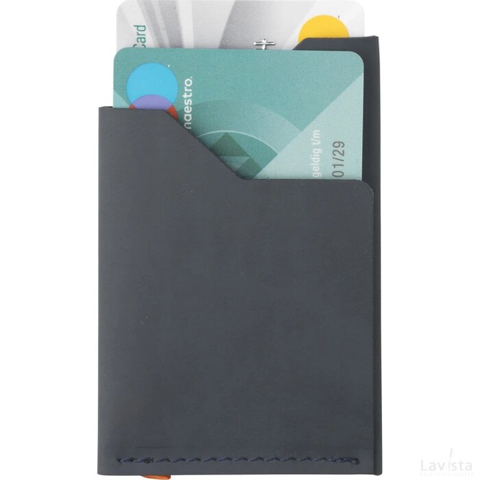 Recycled Leather Cardholder Kaarthouder Donkerblauw