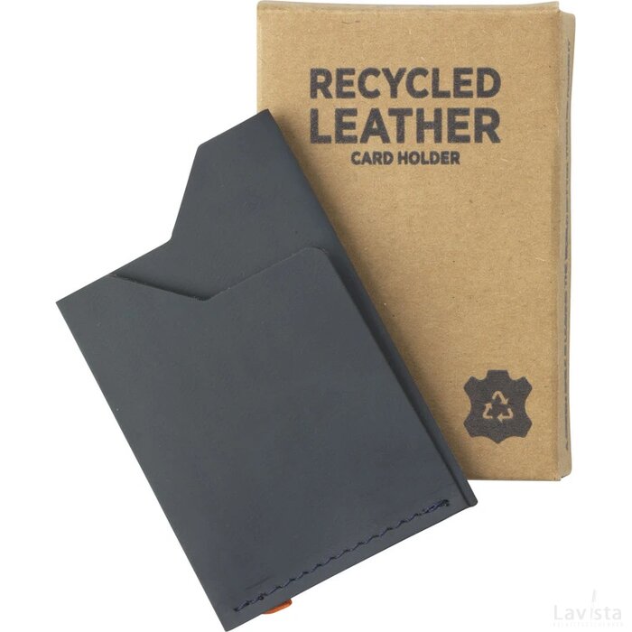 Recycled Leather Cardholder Kaarthouder Donkerblauw