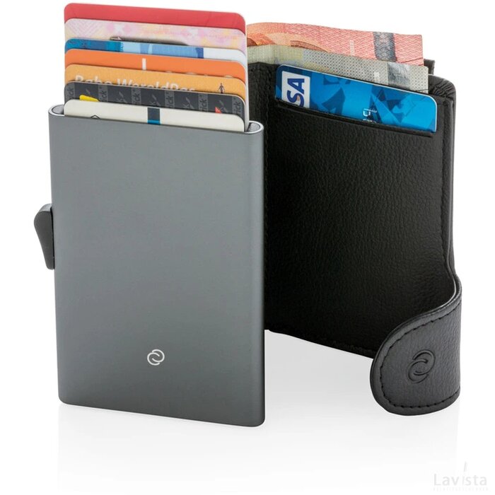 C-Secure RFID kaarthouder & portemonnee met muntvakje zwart