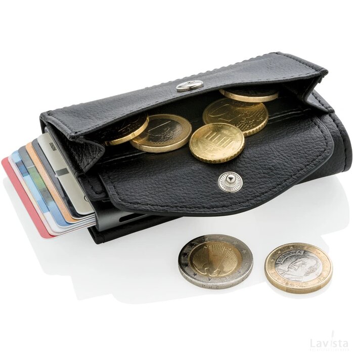 C-Secure RFID kaarthouder & portemonnee met muntvakje zwart