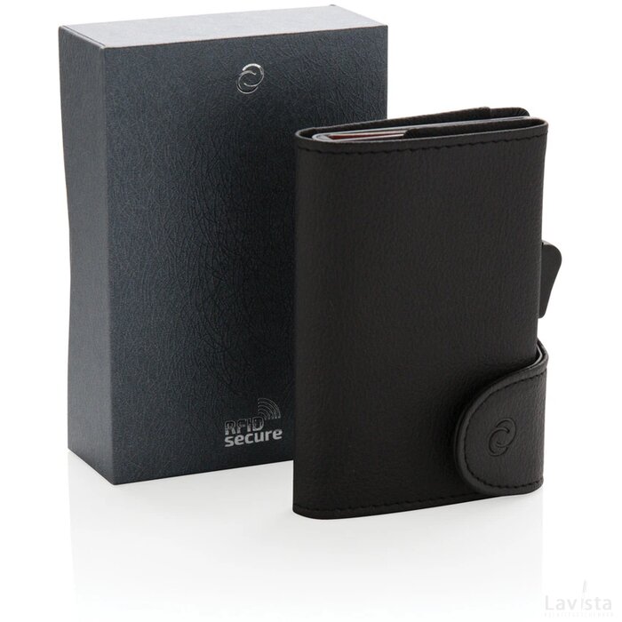 C-Secure RFID kaarthouder & portemonnee met muntvakje zwart