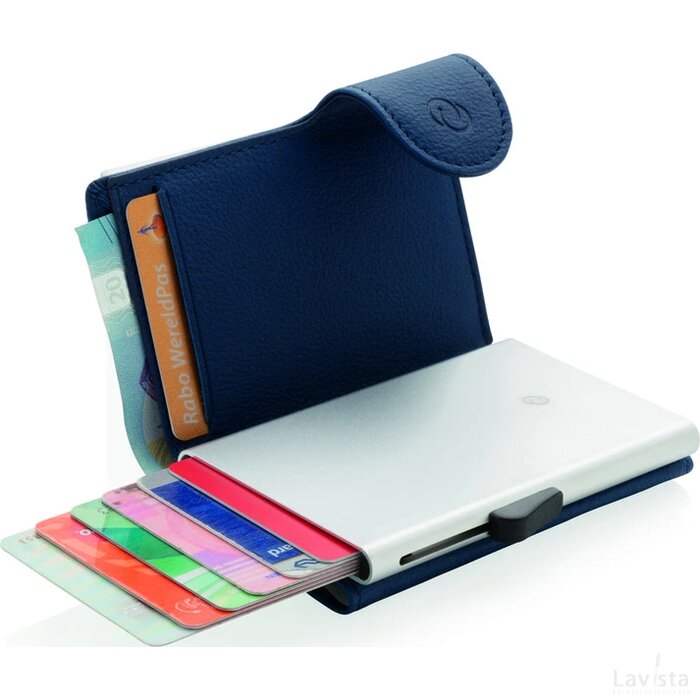 C-Secure aluminium RFID kaarthouder & portemonnee blauw