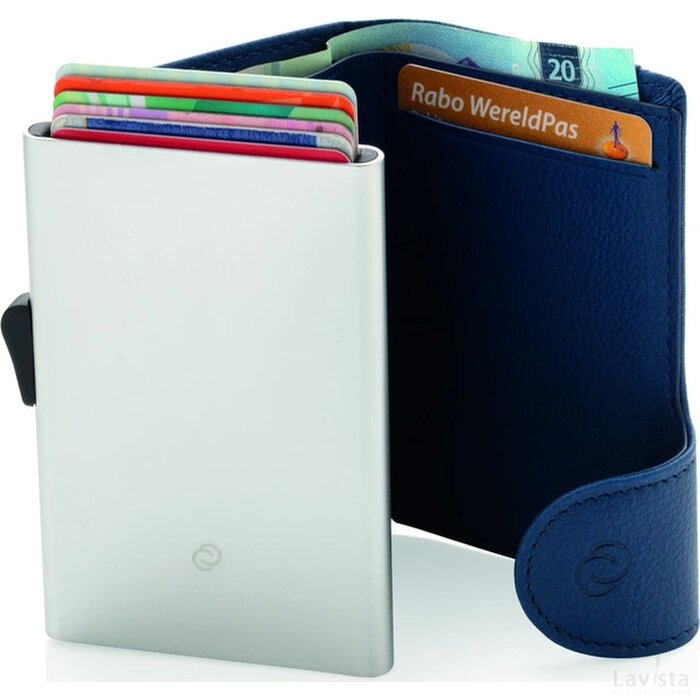 C-Secure aluminium RFID kaarthouder & portemonnee blauw