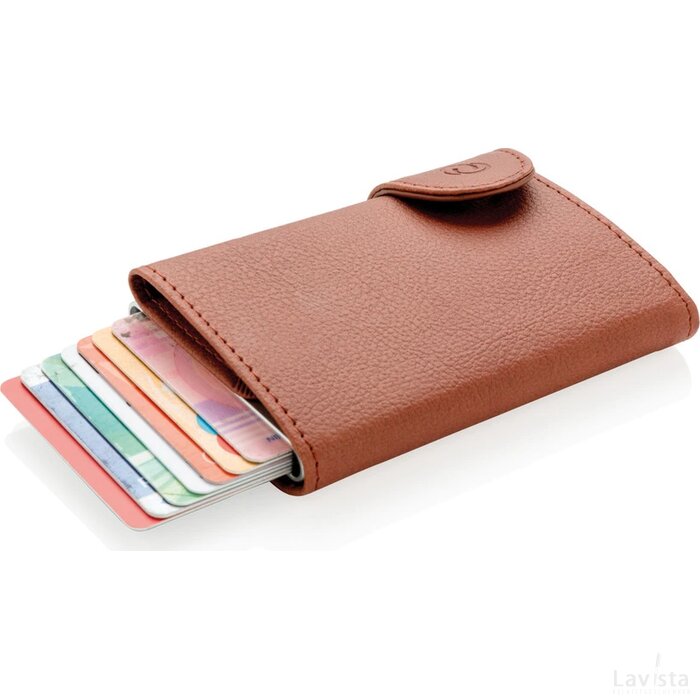 C-Secure aluminium RFID kaarthouder & portemonnee bruin, zilver