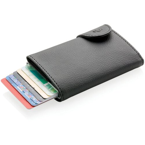 C-Secure aluminium RFID kaarthouder & portemonnee zwart, zilver