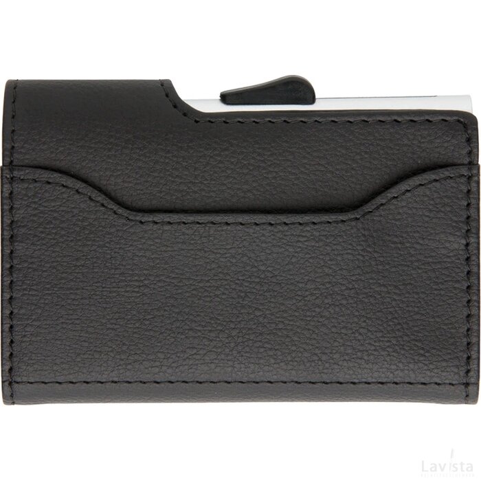 C-Secure aluminium RFID kaarthouder & portemonnee zwart, zilver